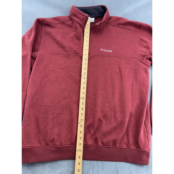 Columbia Pullover Mens XL Red Half Zip Fleece Lined Casual Sweater Outdoors - Picture 9 of 11